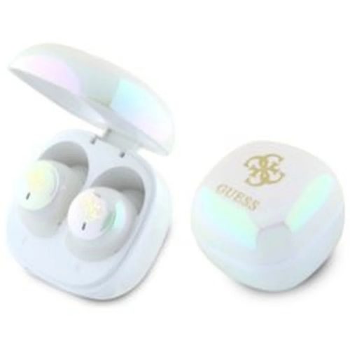 GUESS vezeték nélküli fülhallgató Bluetooth TWS GUTWSJ144ESH (Mini Iridescent 4G Printed Logo) fehér,