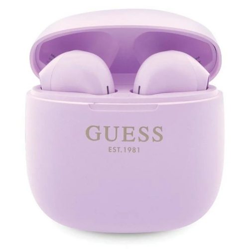 Guess GUTWST26PSU TWS Bluetooth fülhallgató + dokkoló állomás - lila Classic EST Logo