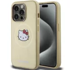 iPhone 14 Pro Max arany Hello Kitty bőr Kitty fej MagSafe tok