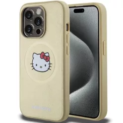   iPhone 14 Pro Max arany Hello Kitty bőr Kitty fej MagSafe tok