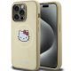 iPhone 15 Pro Max arany Hello Kitty bőr Kitty fej MagSafe tok