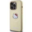 iPhone 15 Pro Max arany Hello Kitty bőr Kitty fej MagSafe tok