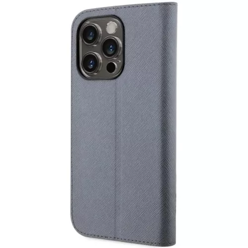 Karl Lagerfeld KLBKP14XSANKCPG iPhone 14 Pro Max 6.7" fliptok ezüst/ezüst Saffiano Karl & Choupette tok