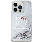 iPhone 14 Pro Ezüst Hello Kitty Liquid Glitter Charms Kitty Head tok