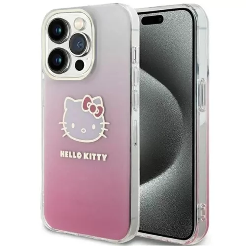 iPhone 13 Pro Max Hello Kitty IML Gradiens Elektrop Kitty Fej tok - rózsaszín