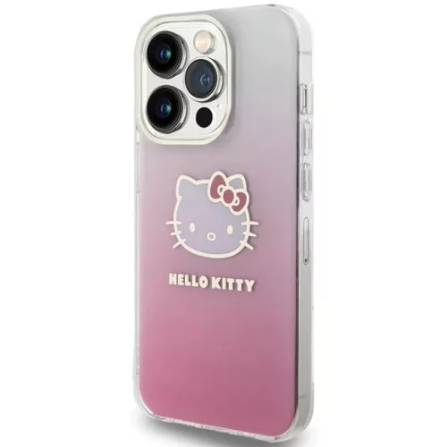 iPhone 13 Pro Max Hello Kitty IML Gradiens Elektrop Kitty Fej tok - rózsaszín