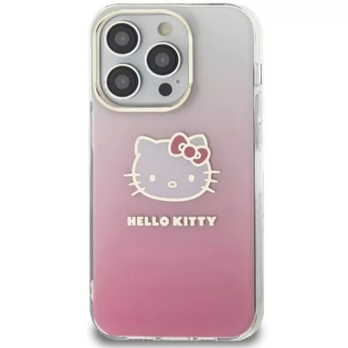 iPhone 13 Pro Max Hello Kitty IML Gradiens Elektrop Kitty Fej tok - rózsaszín