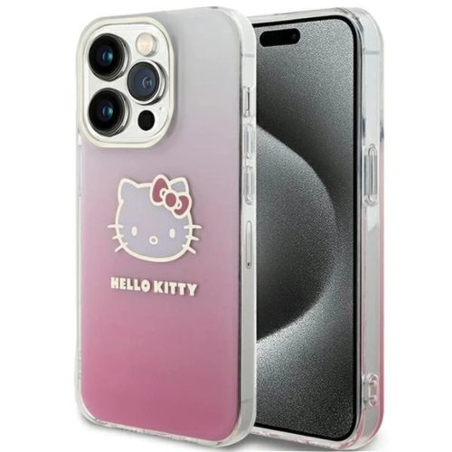 iPhone 14 Pro rózsaszín Hello Kitty IML Gradient Electrop Kitty Head tok