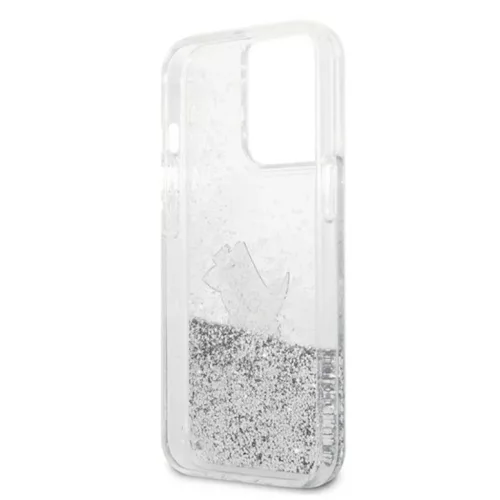 iPhone 13 Pro Max Karl Lagerfeld KLHCP13XGCFS Liquid Glitter Choupette Fun tok ezüst