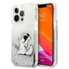 iPhone 13 Pro Max Karl Lagerfeld KLHCP13XGCFS Liquid Glitter Choupette Fun tok ezüst