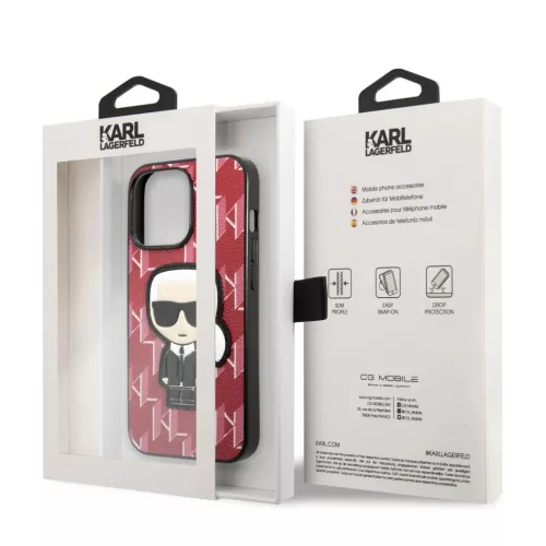 iPhone 13 Pro Max Karl Lagerfeld Monogram Ikonik tok piros (KLHCP13XPMNIKPI)