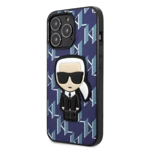 Karl Lagerfeld KLHCP13XPMNIKBL iPhone 13 Pro Max 6.7" keménytok kék/kék Monogram Ikonik Patch