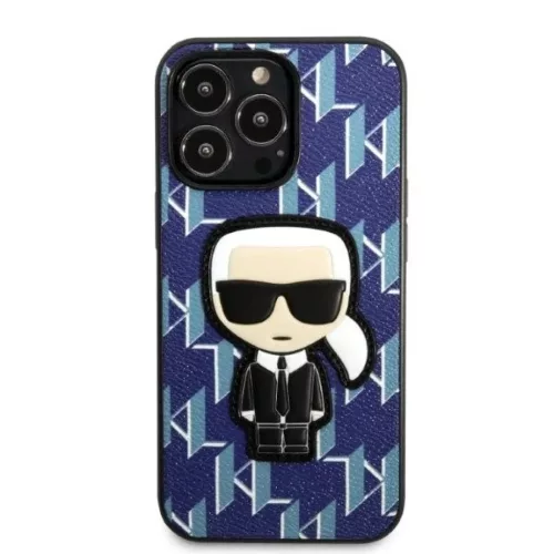 Karl Lagerfeld KLHCP13XPMNIKBL iPhone 13 Pro Max 6.7" keménytok kék/kék Monogram Ikonik Patch