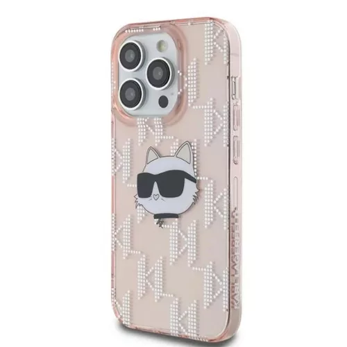 Karl Lagerfeld IML Choupette Head & Monogram tok iPhone 13 Pro Max - rózsaszín
