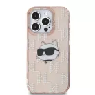 Karl Lagerfeld IML Choupette Head & Monogram tok iPhone 13 Pro Max - rózsaszín