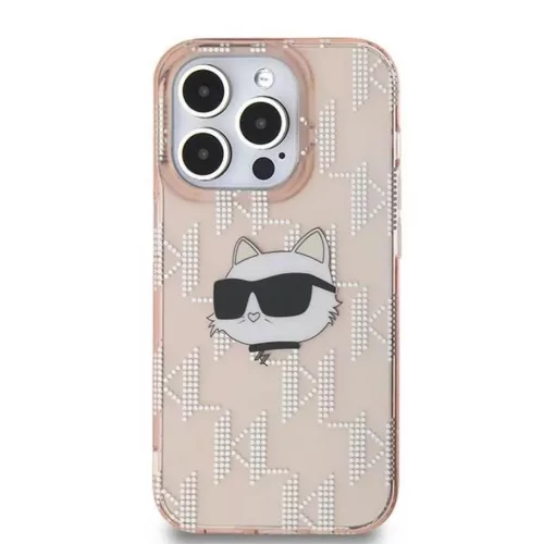 Karl Lagerfeld IML Choupette Head & Monogram tok iPhone 13 Pro Max - rózsaszín