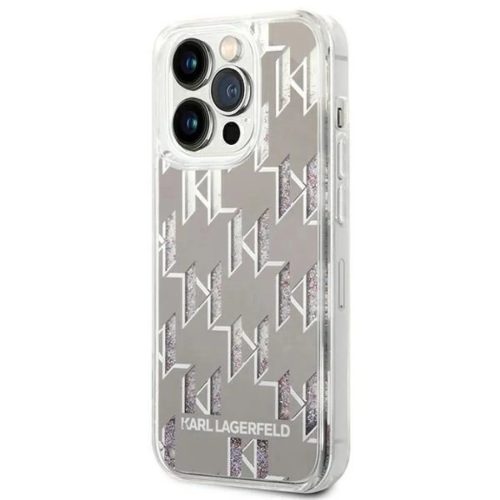 Karl Lagerfeld KLHCP14LLMNMS iPhone 14 Pro 6.1" tok ezüst / ezüst Liquid Glitter Monogram