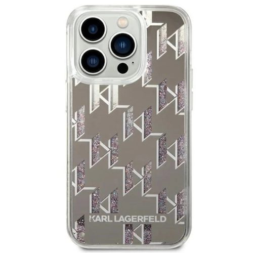 Karl Lagerfeld KLHCP14LLMNMS iPhone 14 Pro 6.1" tok ezüst / ezüst Liquid Glitter Monogram