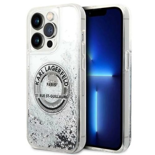 Karl Lagerfeld KLHCP14LLCRSGRS iPhone 14 Pro 6.1" ezüst/ezüst kemény tok Liquid Glitter RSG tok
