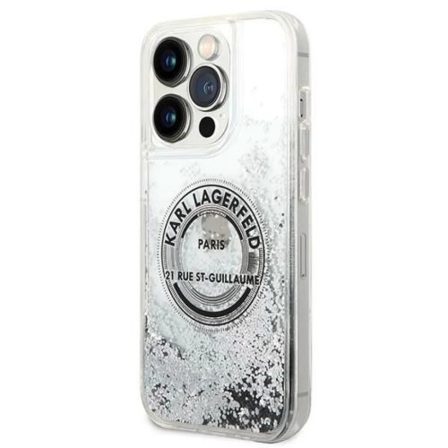 Karl Lagerfeld KLHCP14LLCRSGRS iPhone 14 Pro 6.1" ezüst/ezüst kemény tok Liquid Glitter RSG tok