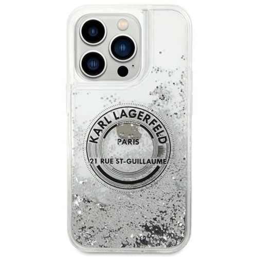 Karl Lagerfeld KLHCP14LLCRSGRS iPhone 14 Pro 6.1" ezüst/ezüst kemény tok Liquid Glitter RSG tok