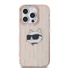 Karl Lagerfeld IML Choupette Head & Monogram tok iPhone 14 Pro - rózsaszín