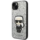Karl Lagerfeld KLHCP14MGFKPG iPhone 14 Plus 6.7" kemény tok ezüst / ezüst Glitter Flakes Ikonik tok
