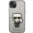 Karl Lagerfeld KLHCP14MGFKPG iPhone 14 Plus 6.7" kemény tok ezüst / ezüst Glitter Flakes Ikonik tok