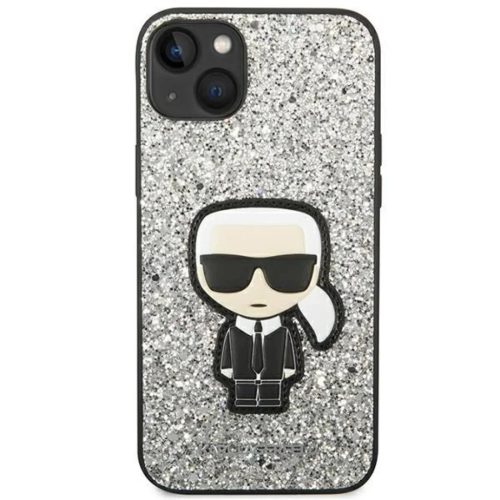 Karl Lagerfeld KLHCP14MGFKPG iPhone 14 Plus 6.7" kemény tok ezüst / ezüst Glitter Flakes Ikonik tok