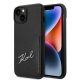 Karl Lagerfeld Signature Logo Cardslot tok iPhone 14 Plus - fekete