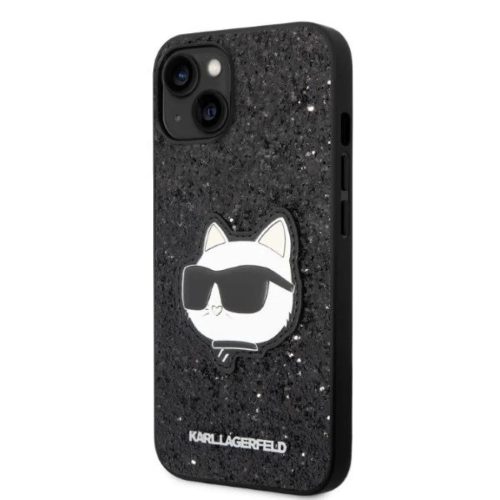 Karl Lagerfeld KLHCP14MG2CPK iPhone 14 Plus 6.7" fekete/fekete kemény tok Glitter Choupette Patch tok