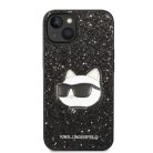 Karl Lagerfeld KLHCP14MG2CPK iPhone 14 Plus 6.7" fekete/fekete kemény tok Glitter Choupette Patch tok
