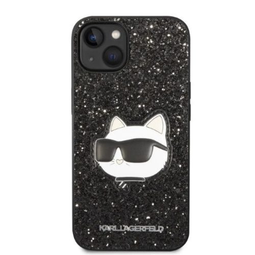 Karl Lagerfeld KLHCP14MG2CPK iPhone 14 Plus 6.7" fekete/fekete kemény tok Glitter Choupette Patch tok