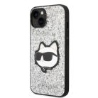 Karl Lagerfeld KLHCP14MG2CPS iPhone 14 Plus 6.7" ezüst/ezüst kemény tok Glitter Choupette Patch tok
