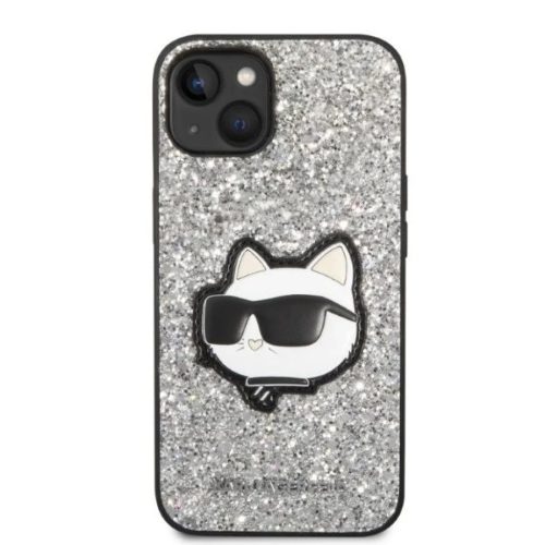 Karl Lagerfeld KLHCP14MG2CPS iPhone 14 Plus 6.7" ezüst/ezüst kemény tok Glitter Choupette Patch tok
