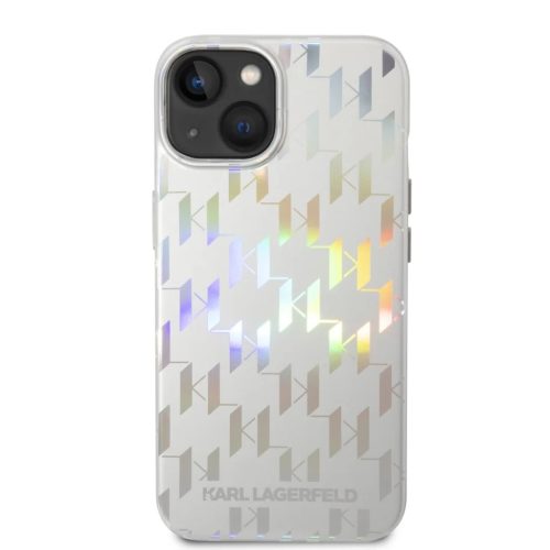 iPhone 14 Plus Karl Lagerfeld Iridescent Monogram tok ezüst (KLHCP14MLGMMSV3)