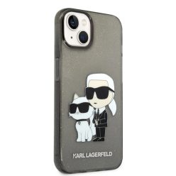   iPhone 14 Plus Karl Lagerfeld IML Glitter Karl és Choupette NFT tok fekete (KLHCP14MHNKCTGK)