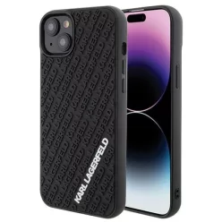   iPhone 15 Plus Fekete Karl Lagerfeld 3D Rubber Multi Logo tok
