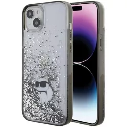   iPhone 15 Plus átlátszó Karl Lagerfeld Liquid Glitter Choupette tok