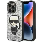 Karl Lagerfeld KLHCP14XGFKPG iPhone 14 Pro Max 6.7" hardcase ezüst / ezüst Glitter Flakes Ikonik tok