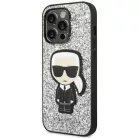Karl Lagerfeld KLHCP14XGFKPG iPhone 14 Pro Max 6.7" hardcase ezüst / ezüst Glitter Flakes Ikonik tok