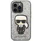 Karl Lagerfeld KLHCP14XGFKPG iPhone 14 Pro Max 6.7" hardcase ezüst / ezüst Glitter Flakes Ikonik tok