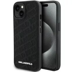   iPhone 15 Plus / 14 Plus Karl Lagerfeld Quilted K Pattern tok - fekete