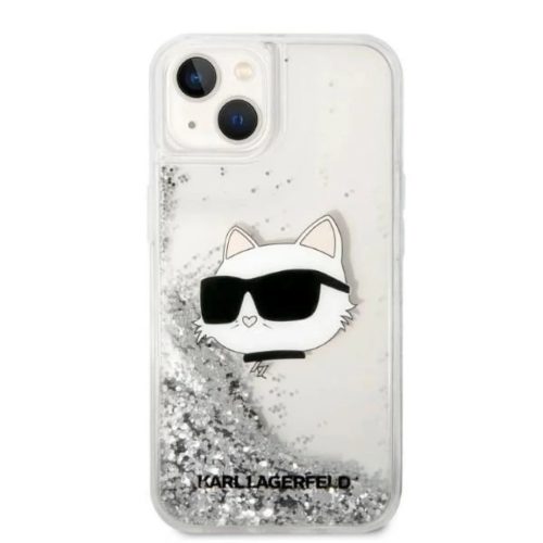 Karl Lagerfeld KLHCP14MLNHCCS iPhone 14 Plus 6,7" ezüst/ezüst hardcase csillogó Choupette fej tok
