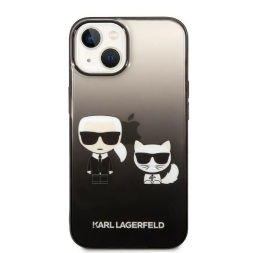 iPhone 14 Plus Karl Lagerfeld Gradient Karl és Choupette tok fekete (KLHCP14MTGKCK)