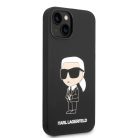 iPhone 14 Plus Karl Lagerfeld KLHCP14MSNIKBCK Liquid Silicone Ikonik NFT tok fekete