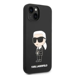   iPhone 14 Plus Karl Lagerfeld KLHCP14MSNIKBCK Liquid Silicone Ikonik NFT tok fekete