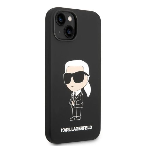 iPhone 14 Plus Karl Lagerfeld KLHCP14MSNIKBCK Liquid Silicone Ikonik NFT tok fekete