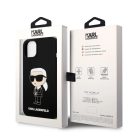 iPhone 14 Plus Karl Lagerfeld KLHCP14MSNIKBCK Liquid Silicone Ikonik NFT tok fekete