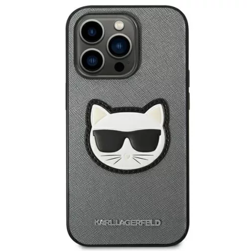 iPhone 14 Pro Max Karl Lagerfeld Saffiano Choupette Head tok ezüst (KLHCP14XSAPCHG)